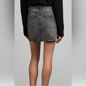 All Saints Charcoal Distressed Mini Skirt